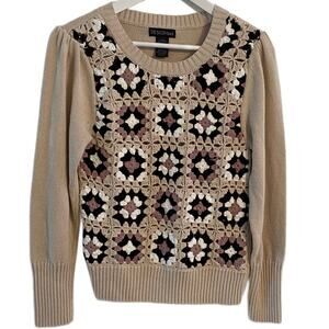 Design 365 Patchwork front long sleeve sweater Size S